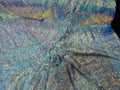Mini Glitz Sequins - Iridescent Unicorn on Black - Mini Sequins on 4 Way Stretch Lace Mesh Fabric