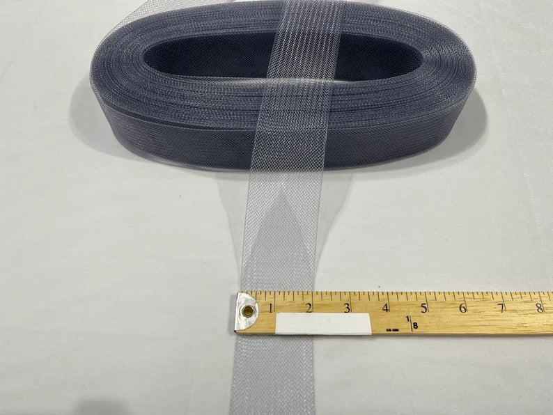 50 Yards 2 Inches - Grey - Crinoline Horsehair Braid Trim-Wedding-Prom-Decorations