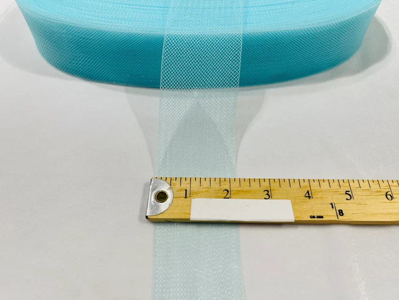 50 Yards 2 Inches - Aqua - Crinoline Horsehair Braid Trim-Wedding-Prom-Decorations
