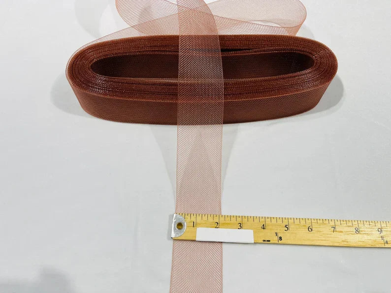 50 Yards 2 Inches - Brown - Crinoline Horsehair Braid Trim-Wedding-Prom-Decorations