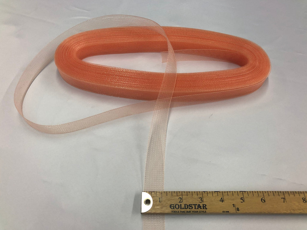 50 Yards 1 Inch PEACH Crinoline Horsehair Braid Trim-wedding-Prom-decorations.
