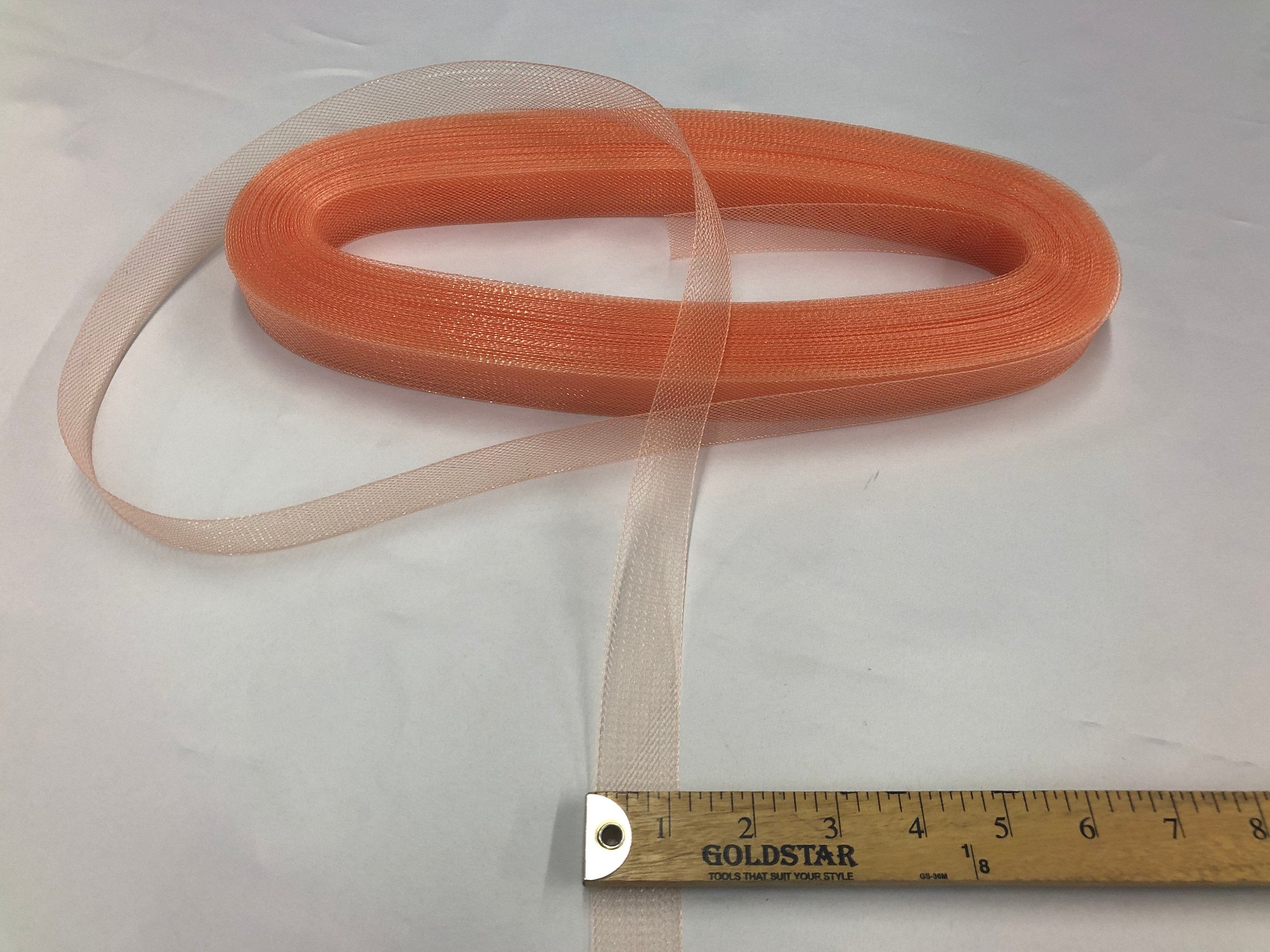 50 Yards 1 Inch PEACH Crinoline Horsehair Braid Trim-wedding-Prom-decorations.
