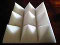 Acoustic Pyramid White 4"X 24"X 24" (12 Pack) Studio Foam Soundproof Acoustical Foam Panels Sound
