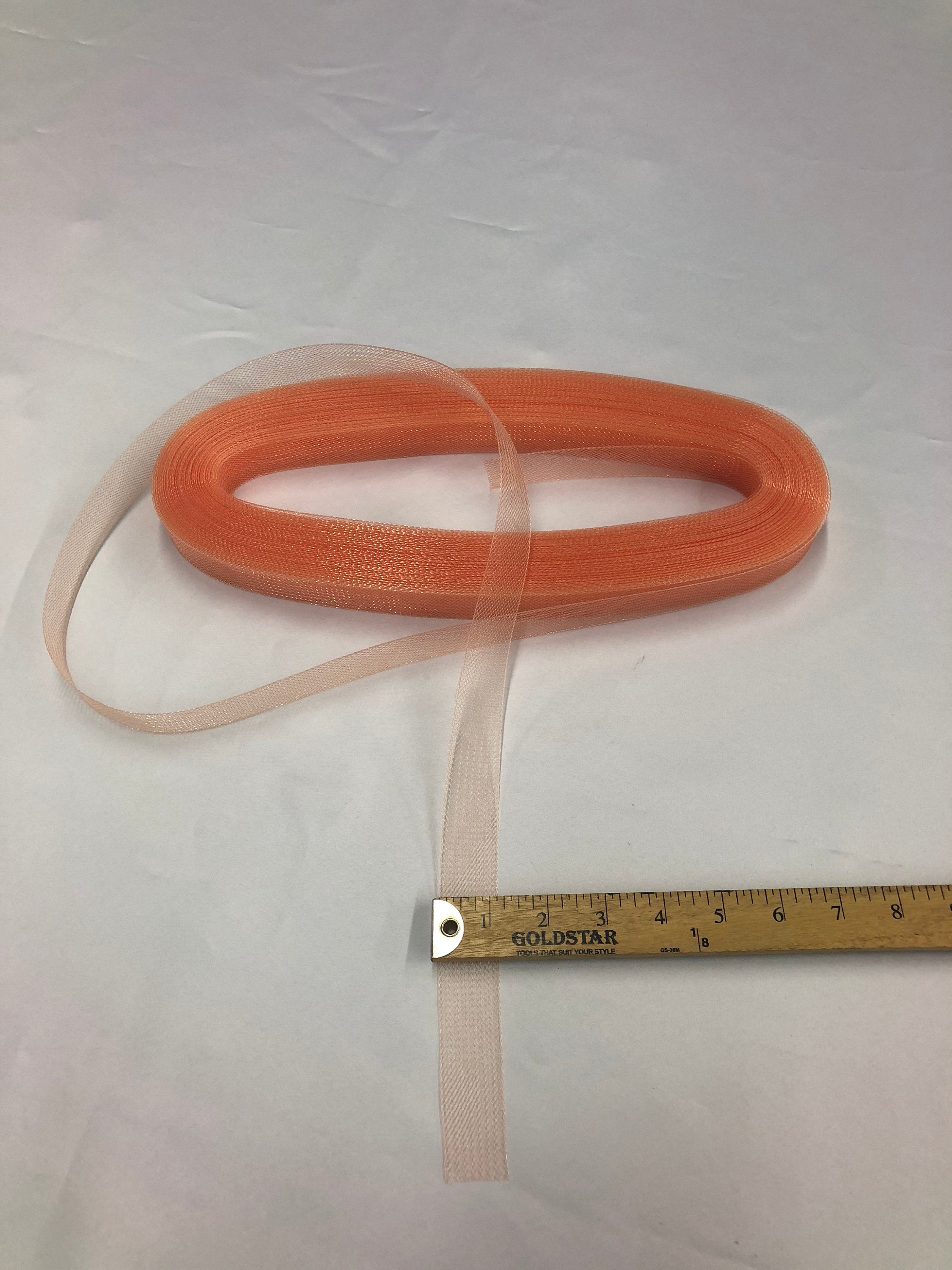 50 Yards 1 Inch PEACH Crinoline Horsehair Braid Trim-wedding-Prom-decorations.