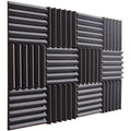 Acoustics - 2"x12"x12" - Charcoal Acoustic Wedge Foam Absorption Soundproofing Tiles (12 Pack)