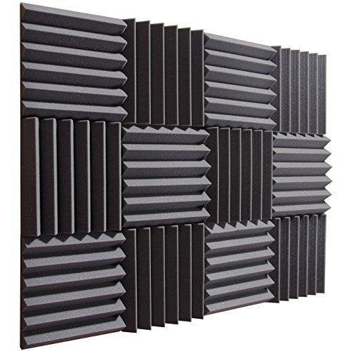 Acoustic 2"x12"x12" Charcoal Soundproofing Acoustic Studio Foam Wedge Style Panels (24 Pack)