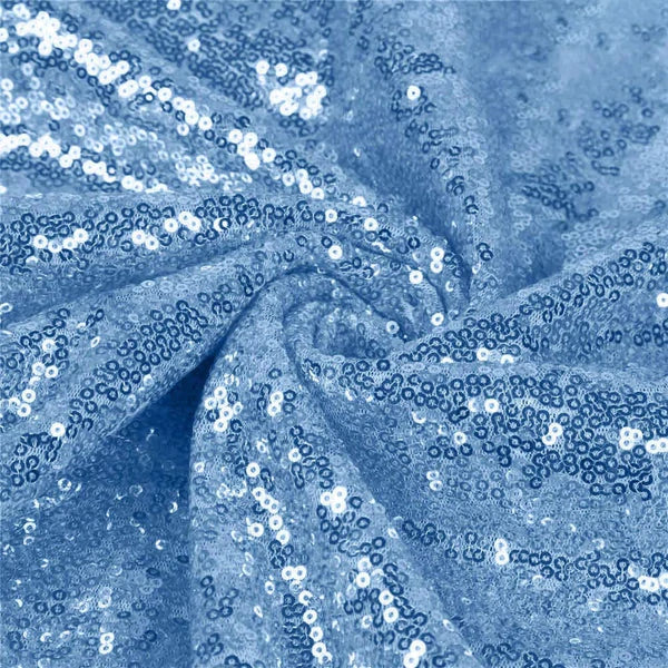 Mini Glitz Sequins - Baby Blue - Stretch Shiny Sequins Mesh Fabric Sold By The Yard