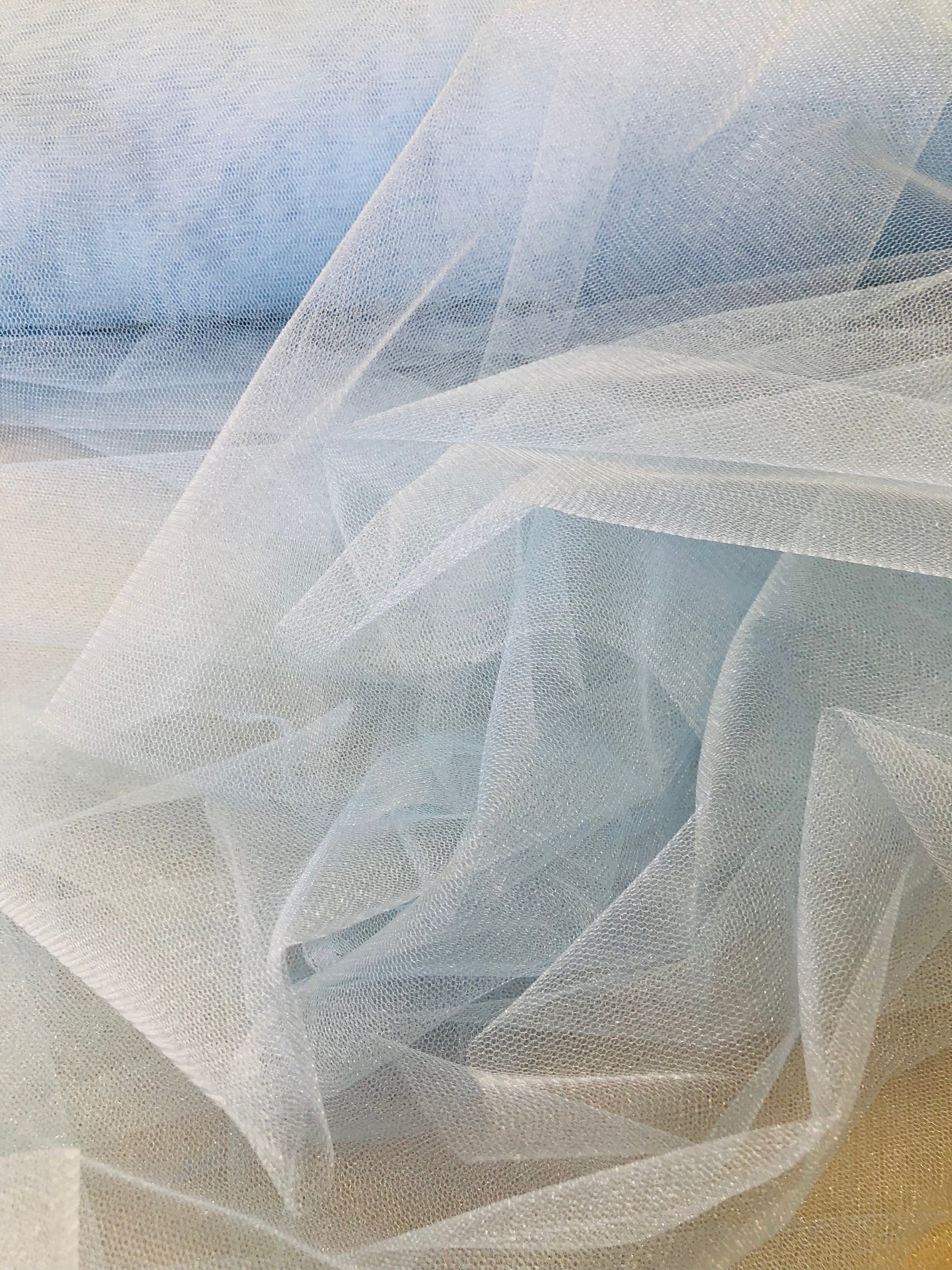 Mesh Fabric By The Yard - Baby Blue - 2 Way Stretch Apparel Fabric  58"/60"