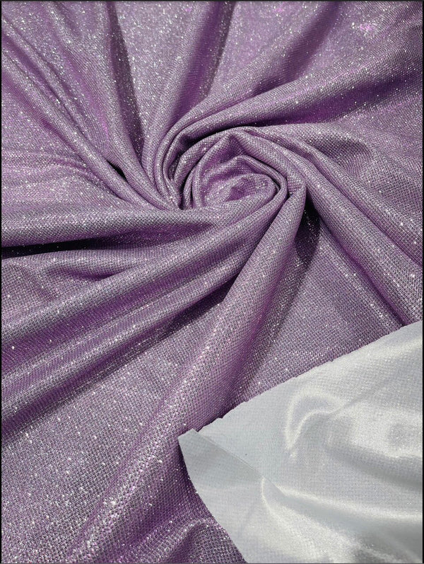 Shimmer Glitter Fabric - Lilac - Luxury Sparkle Stretch Solid Fabric Sold By Yard