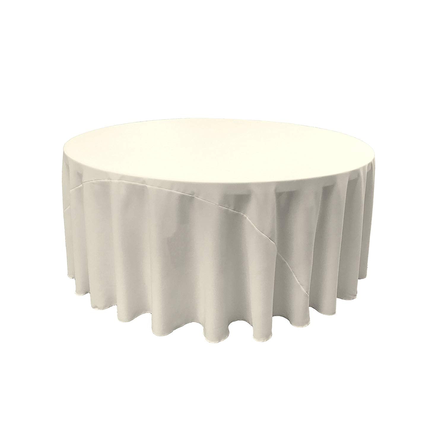84" Round Drape Solid Tablecloth - Round Full Table Cover 3 Part Stitched Available in 84 Colors