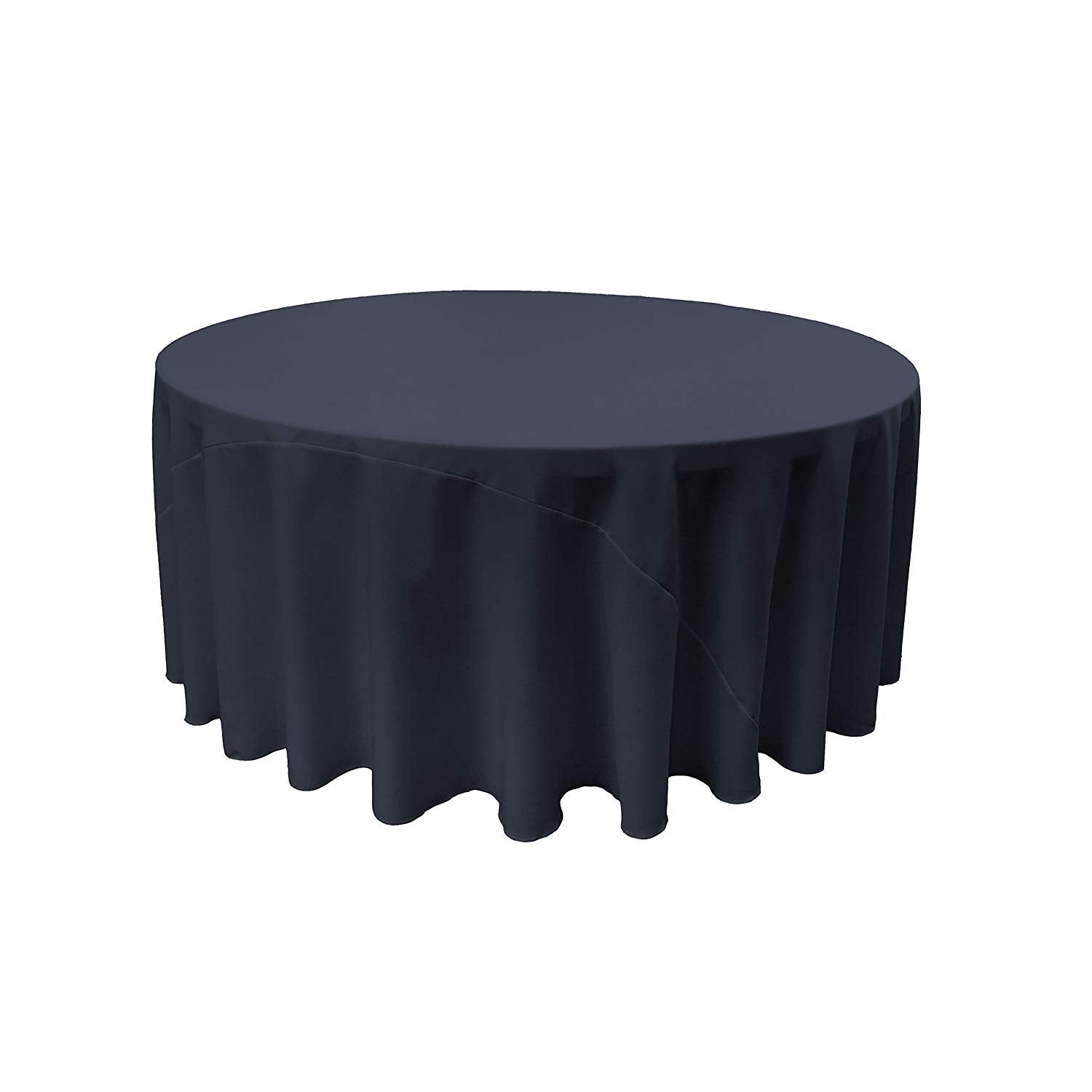 90" Round Drape Solid Tablecloth - Round Full Table Cover 3 Part Stitched Available in 84 Colors