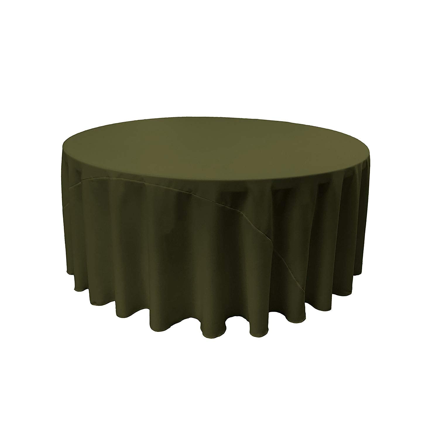 90" Round Drape Solid Tablecloth - Round Full Table Cover 3 Part Stitched Available in 84 Colors