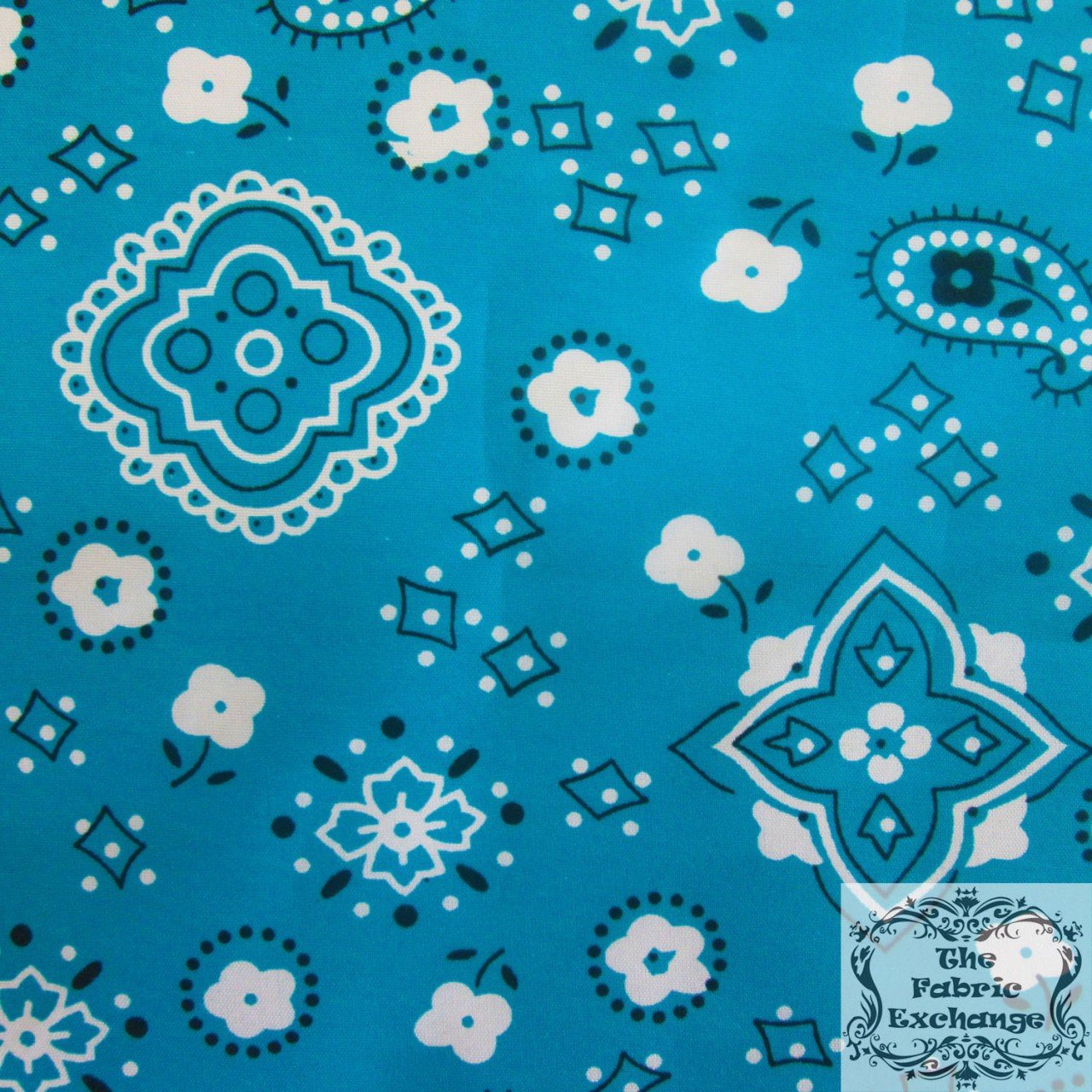 50 Yards Poly Cotton Print Bandana 60 Inch Fabric  - Fabric Bandana Print