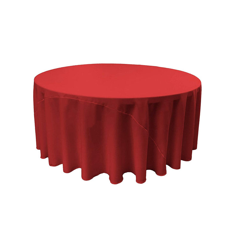 108" Round Drape Solid Tablecloth - Round Full Table Cover 3 Part Stitched Available in 84 Colors