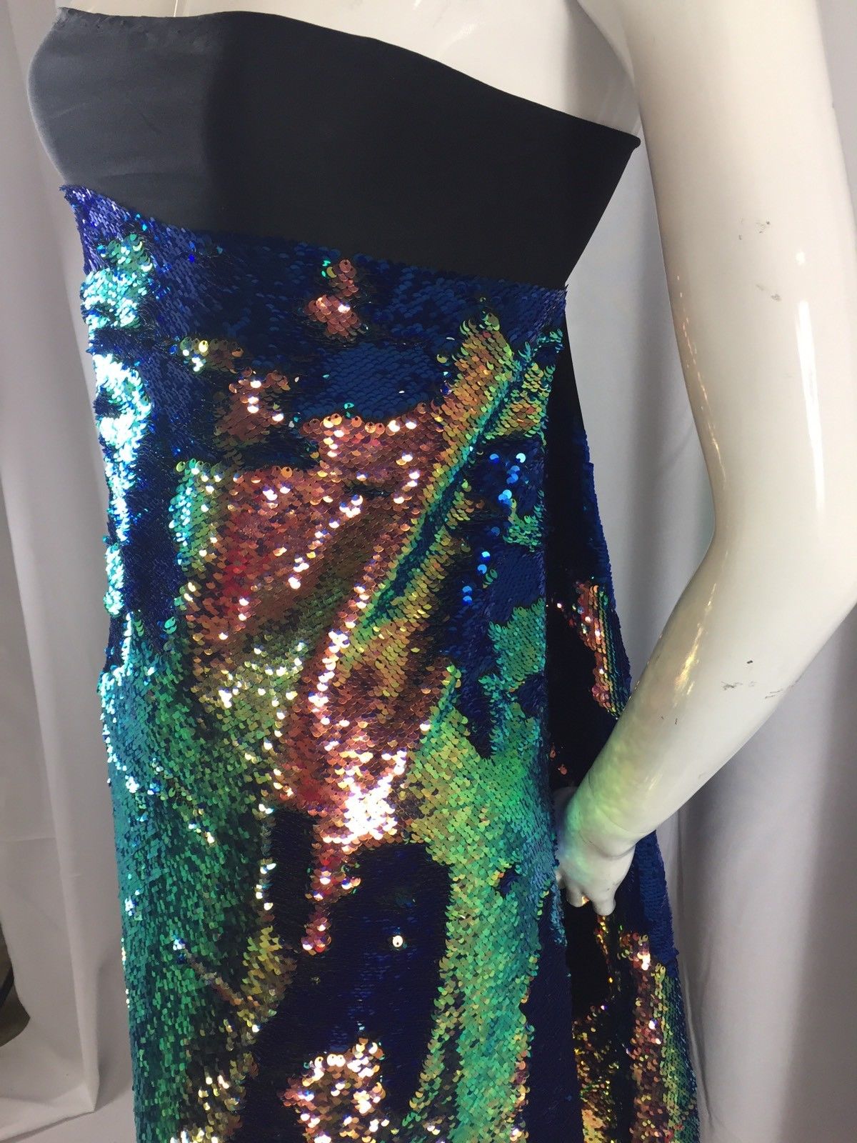 Mermaid Sequins Fabric IRIDESCENT Reversible 2 Way Stretch Royal Shiny Flip Up Sequins By The Yard