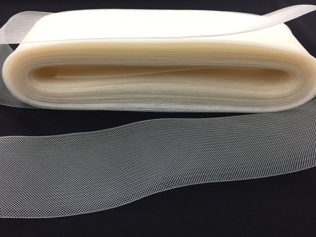 50 yards 4 Inches IVORY Crinoline Horsehair Braid Trim-Wedding-Bridal-Nightgown-Prom-Decorations