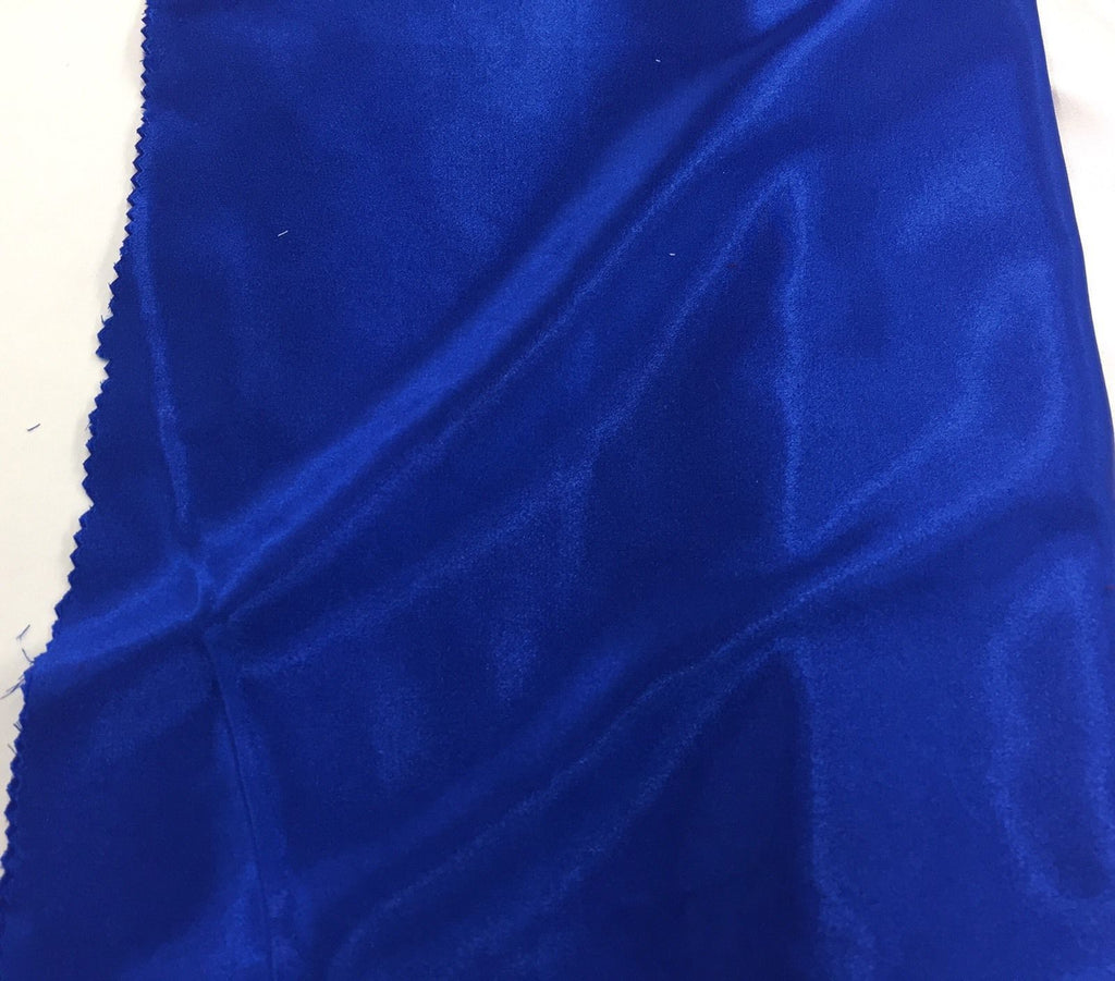 Stretch 60" Charmeuse Satin Fabric - ROYAL BLUE - Super Soft Silky Satin Sold By The Yard