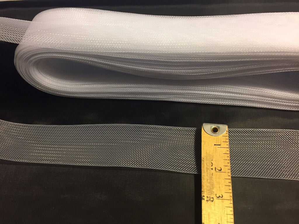 50 yards 2 Inches White Crinoline Horsehair Braid Trim-Wedding-Bridal-Nightgown-Prom-Decorations