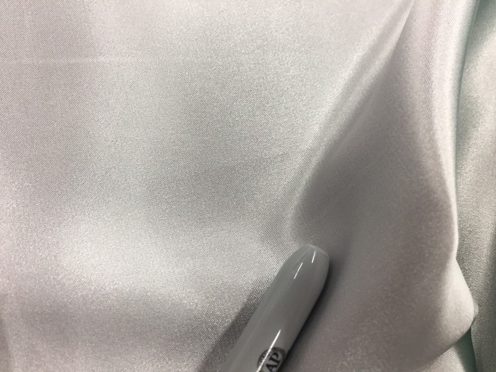 Stretch 60" Charmeuse Satin Fabric - SILVER - Super Soft Silky Satin Sold By The Yard