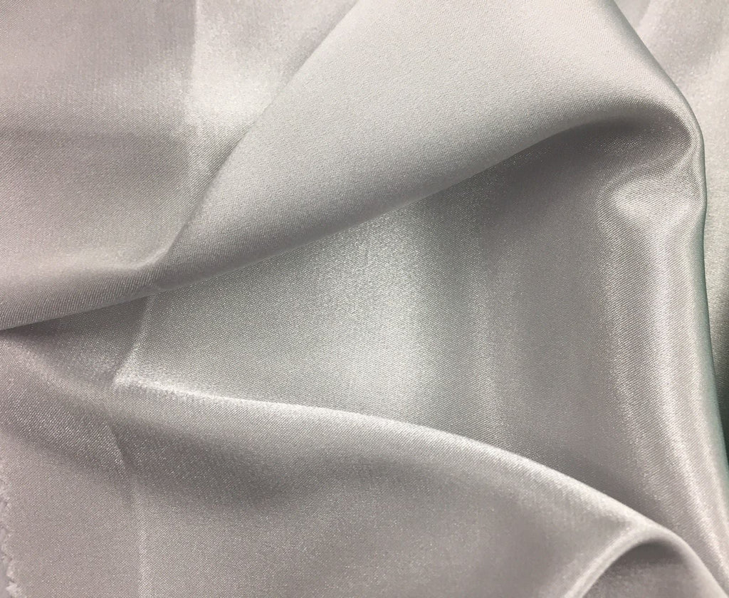 Stretch 60" Charmeuse Satin Fabric - SILVER - Super Soft Silky Satin Sold By The Yard