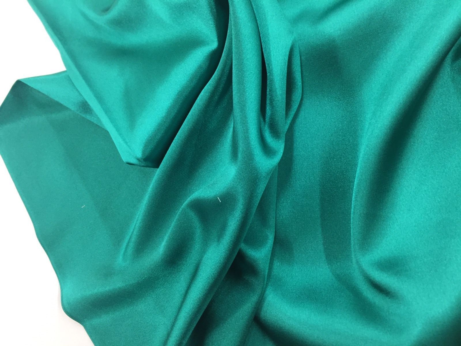 Stretch 60" Charmeuse Satin Fabric - TEAL GREEN - Super Soft Silky Satin Sold By The Yard