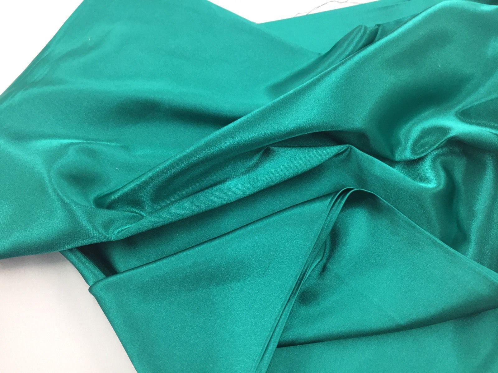 Stretch 60" Charmeuse Satin Fabric - TEAL GREEN - Super Soft Silky Satin Sold By The Yard