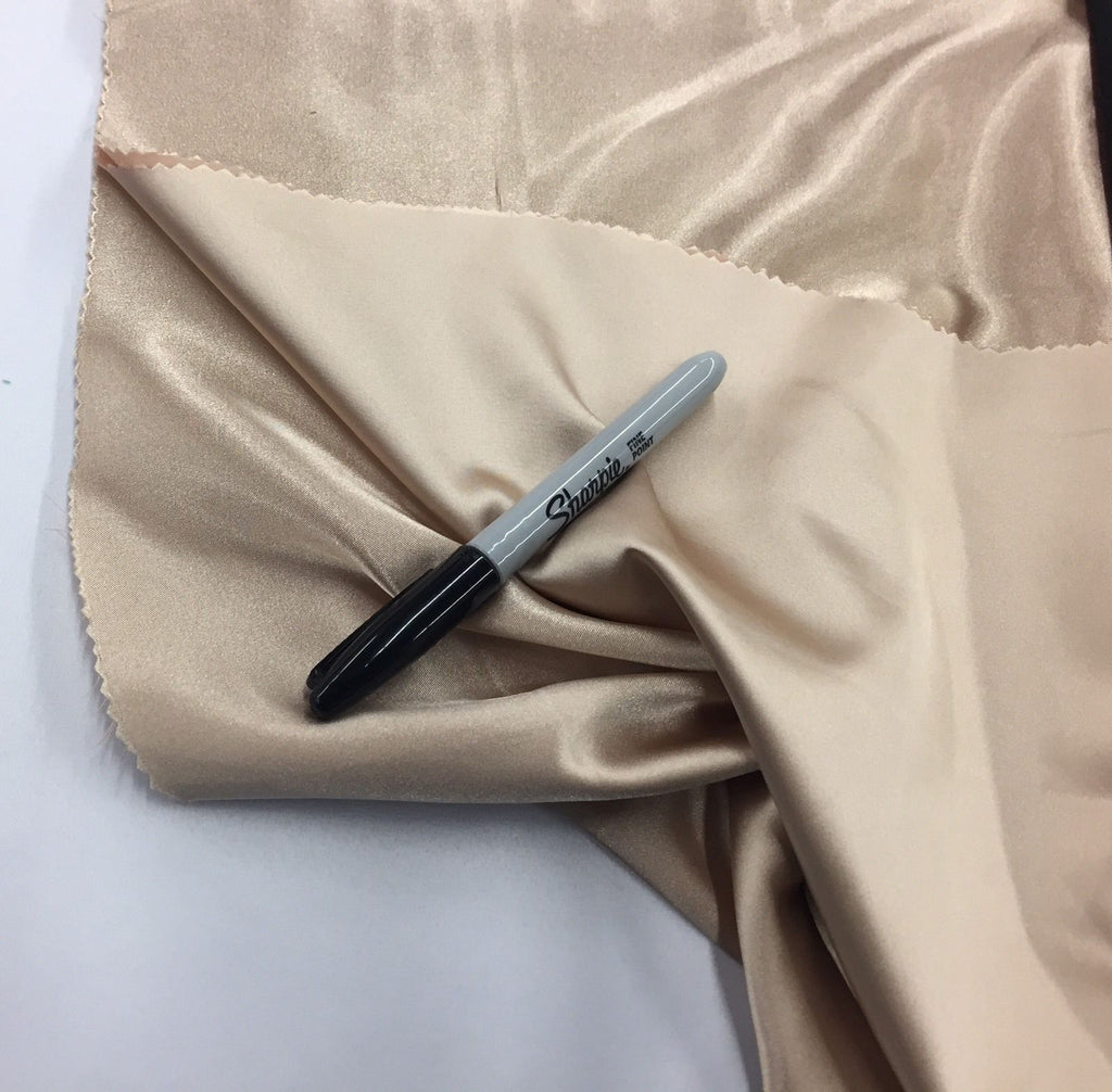 Stretch 60" Charmeuse Satin Fabric - KHAKI - Super Soft Silky Satin Sold By The Yard