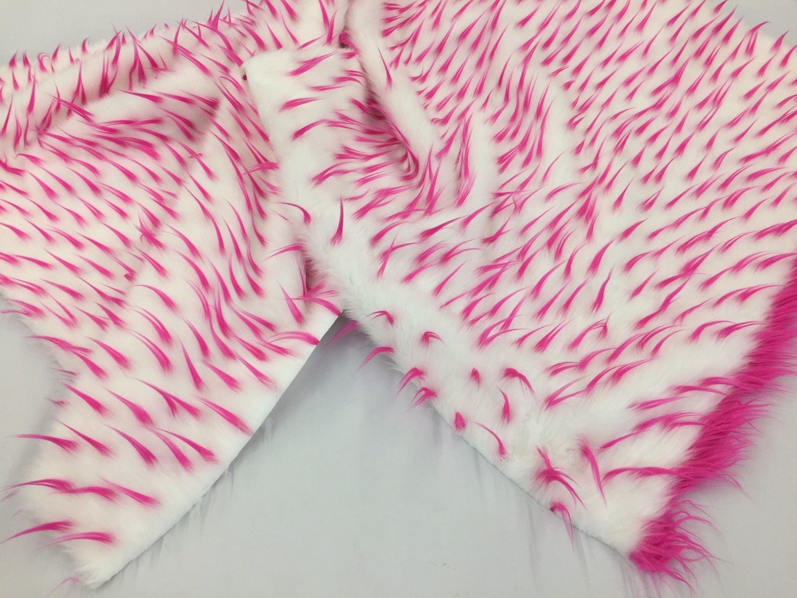 Faux Fur Fabric Two Tone Spikes Multi-Color Decoration Soft Furry Fabric -  60" Wide By The Yard