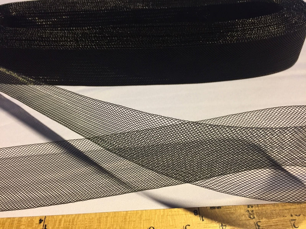 50 yards 2 Inches Black Crinoline Horsehair Braid Trim-Wedding-Bridal-Nightgown-Prom-Decorations