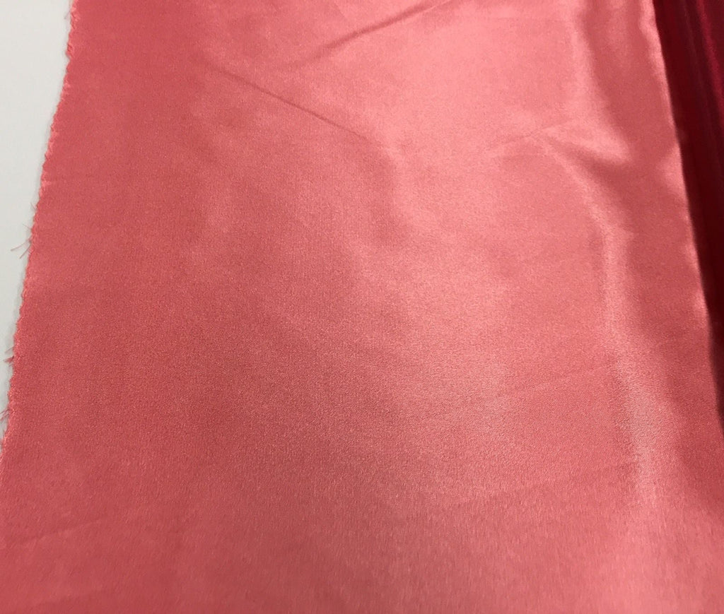 Stretch 60" Charmeuse Satin Fabric - CORAL - Super Soft Silky Satin Sold By The Yard