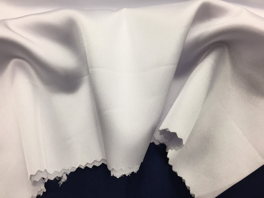 Stretch 60" Charmeuse Satin Fabric - WHITE - Super Soft Silky Satin Sold By The Yard