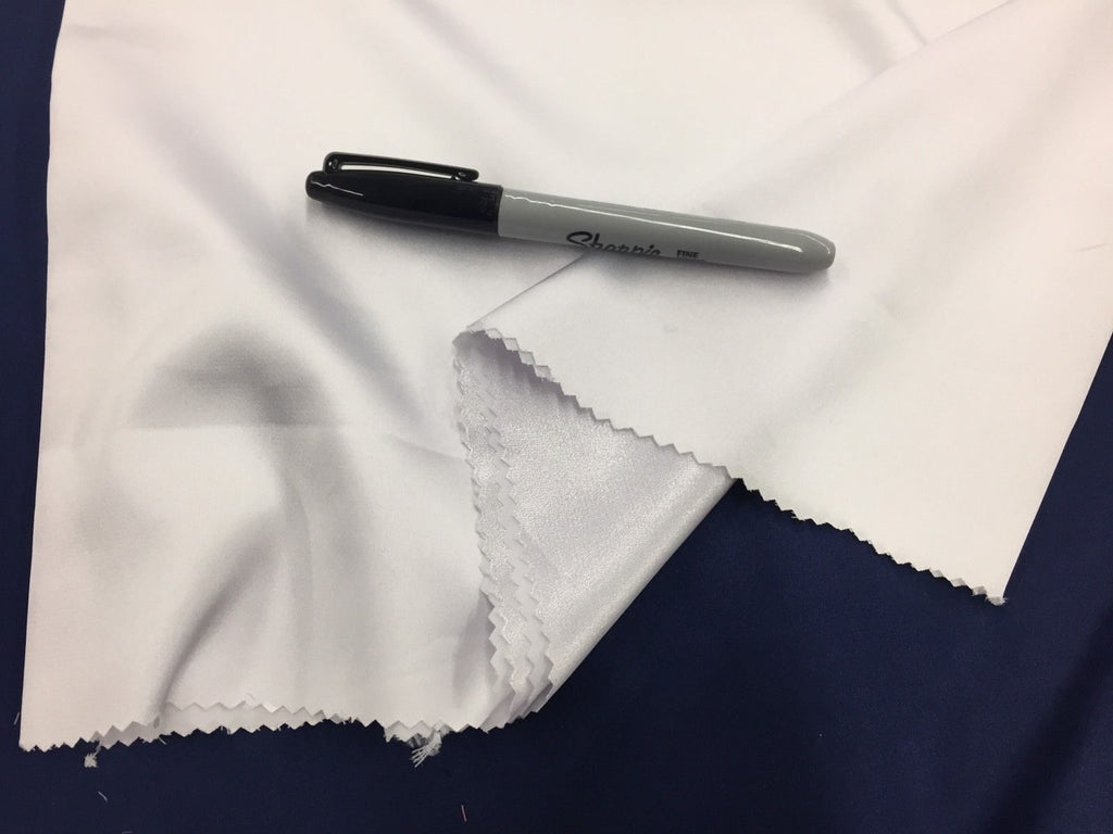 Stretch 60" Charmeuse Satin Fabric - WHITE - Super Soft Silky Satin Sold By The Yard