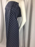 Poly Cotton Print Upholstery & Floral Fabric - Navy Polka Dot Print - Sold By The Yard