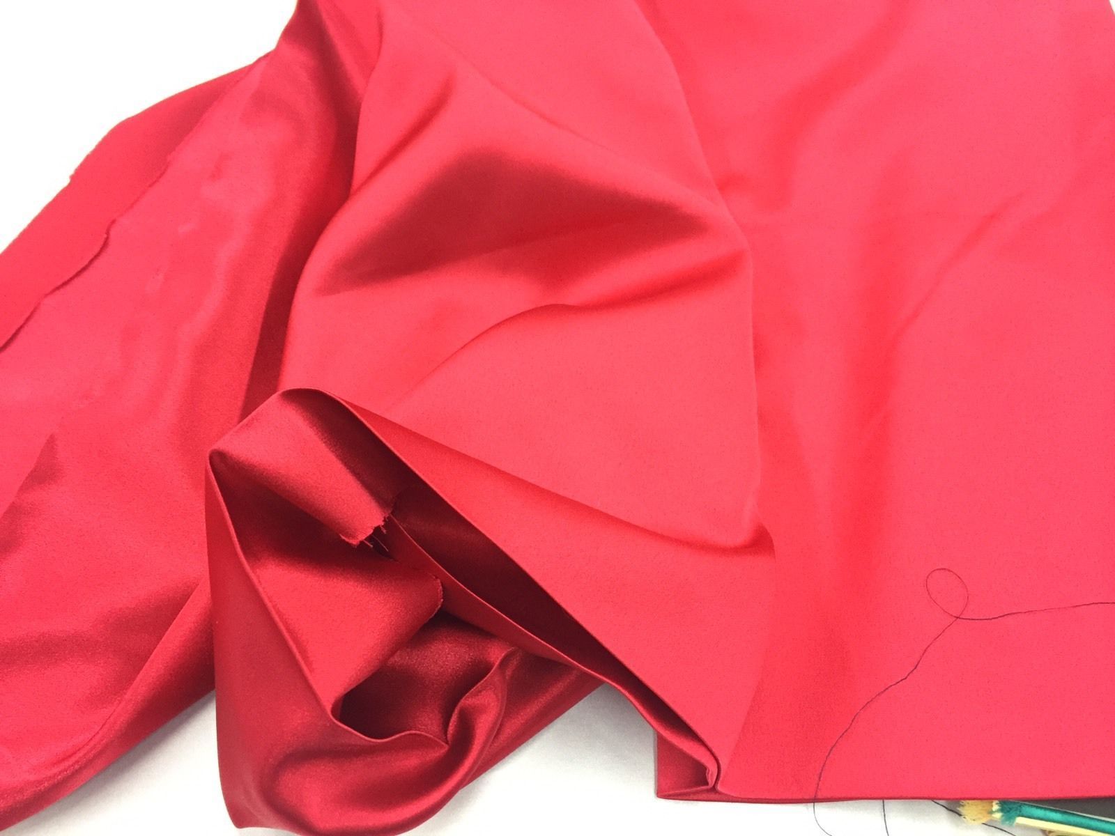 Stretch 60" Charmeuse Satin Fabric - RED - Super Soft Silky Satin Sold By The Yard