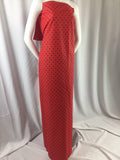 Poly Cotton Print Upholstery & Floral Fabric - Black and Red Polka Dot Print -  Sold By The Yard
