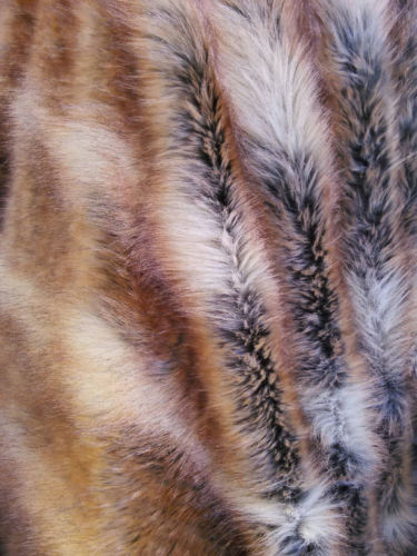 Faux Fur Fabric Fur Canadian Fox Honey Long Pile Multi-Color Soft Fabric 60" Wide Sold By The Yard