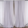 5 Feet x 10 Feet - Silver - Polyester Poplin Backdrop Drape Curtains, Photography Decor 1 Pair