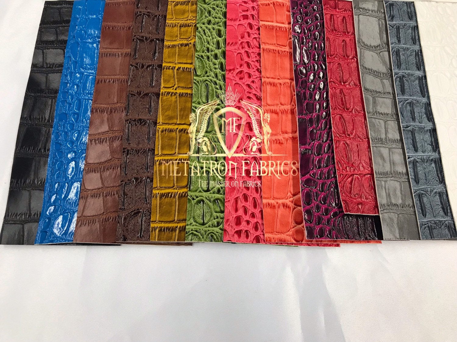 Crocodile Faux Leather Vinyl - Red - Fabric 3D Scales Vinyl Crocodile Sold By Yard