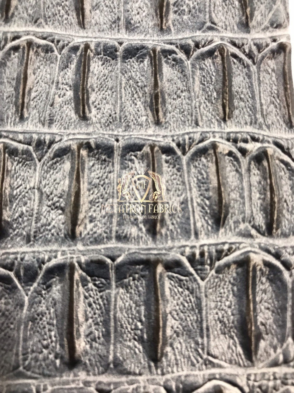 Crocodile Faux Leather Vinyl - Gray - Fabric 3D Scales Vinyl Crocodile Sold By Yard
