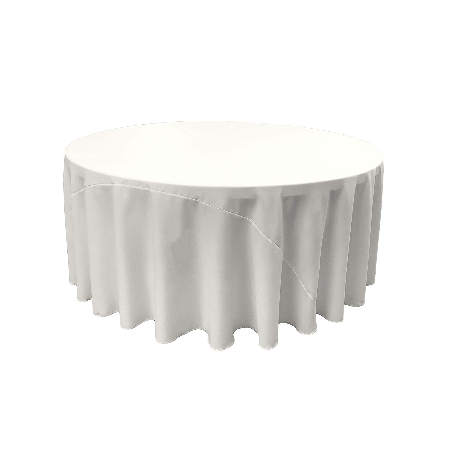 96" Round Drape Solid Tablecloth - Round Full Table Cover 3 Part Stitched Available in 84 Colors