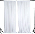 5 Feet x 10 Feet - White - Polyester Poplin Backdrop Drape Curtains, Photography Event Decor 1 Pair