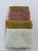 Rose Glitter Fabric - Dusty Rose - 3D Glitter Rose Tulle Fabric for Wedding, Quinceañera By Yard