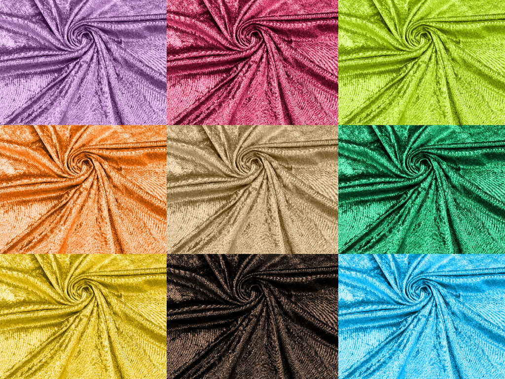 Crushed Stretch Panne Velvet Velour Fabric - 58"/60 Stretch Crushed Panne Velvet Fabric By Yard