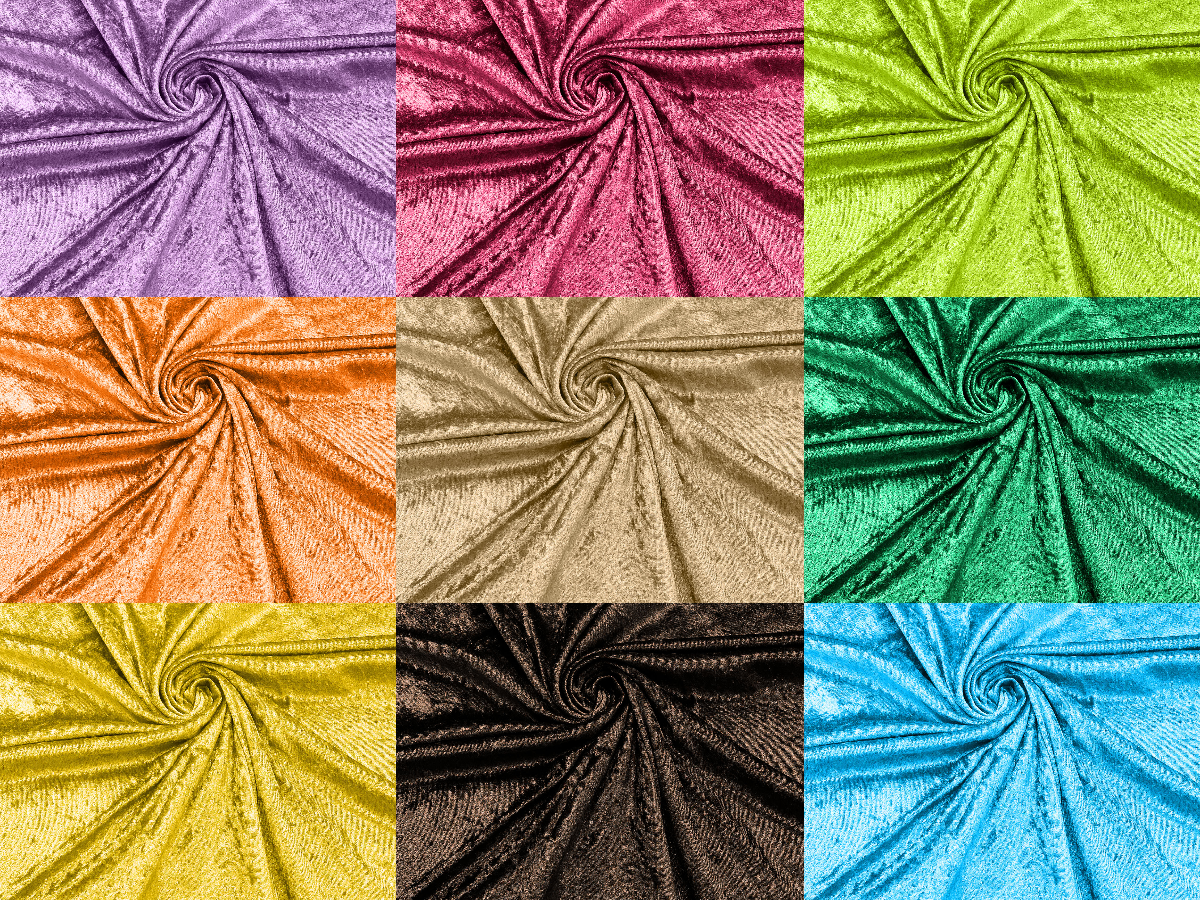 Crushed Stretch Panne Velvet Velour Fabric - 58"/60 Stretch Crushed Panne Velvet Fabric By Yard
