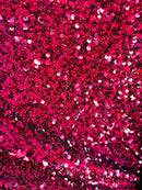 Velvet Stretch Sequins - Burgundy Sequins on Burgundy 2 Way Stretch Velvet Fabric 58/60”
