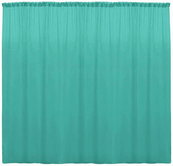 10 ft. Wide X 8 ft. Tall - Aqua Green Curtain Polyester Backdrop High Quality Drapes with Rod Pocket