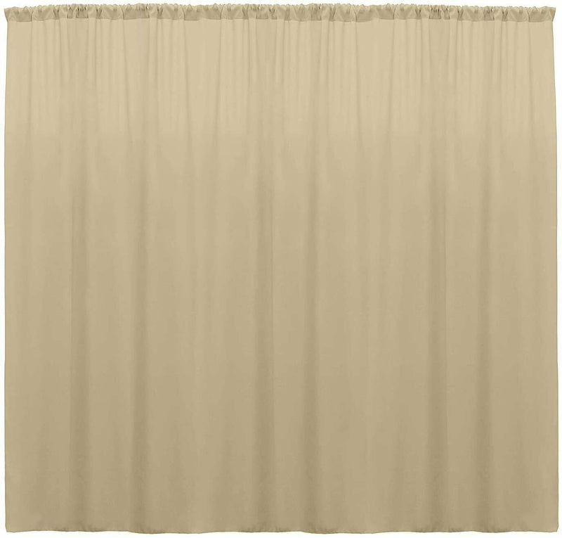 10 Ft. Wide X 9 Ft. Tall Curtain Polyester Backdrop High Quality Drape Rod Pocket [Pick A Color]