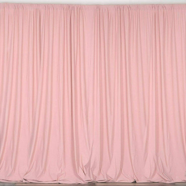 10 ft. Wide X 8 ft. Tall - Blush - Curtain Polyester Backdrop High Quality Drapes with Rod Pocket