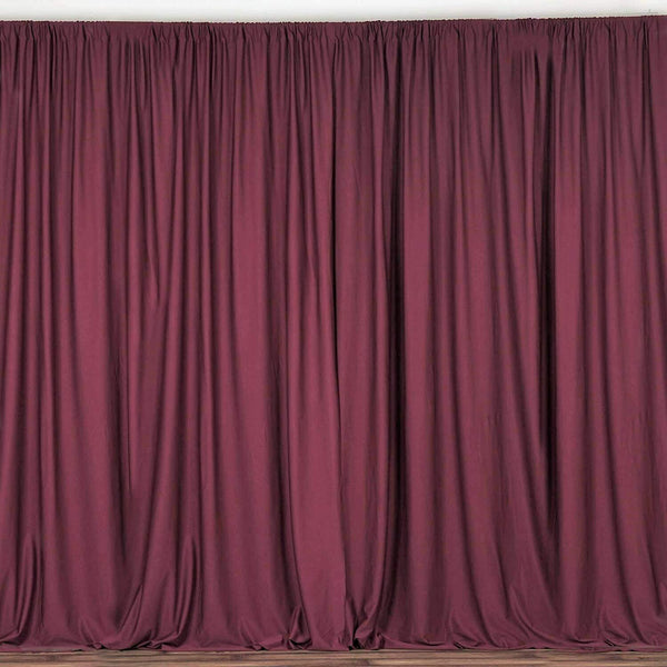 10 ft. Wide X 8 ft. Tall - Burgundy - Curtain Polyester Backdrop High Quality Drapes with Rod Pocket