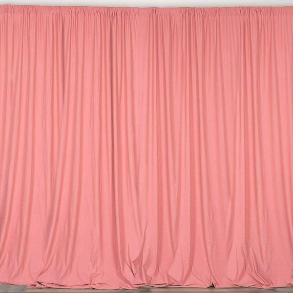 10 ft. Wide X 8 ft. Tall - Coral - Curtain Polyester Backdrop High Quality Drapes with Rod Pocket